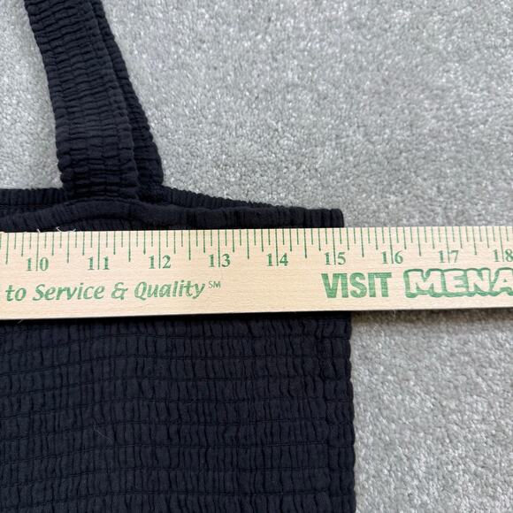 Quince NWOT Organic Cotton Gauze Smocked Sleeveless Maxi Dress Black Sz Med Eco - Picture 13 of 13